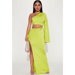 Lime Green cutout dress